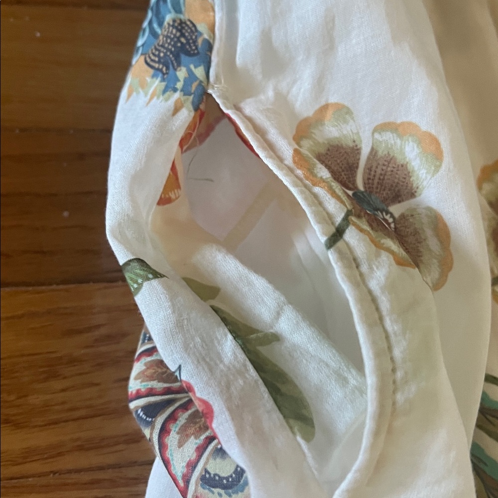 NWT Johnny Was Ecru Ardell tired ruffle skirt Size-L White/Multicolor Floral - Picture 3 of 12